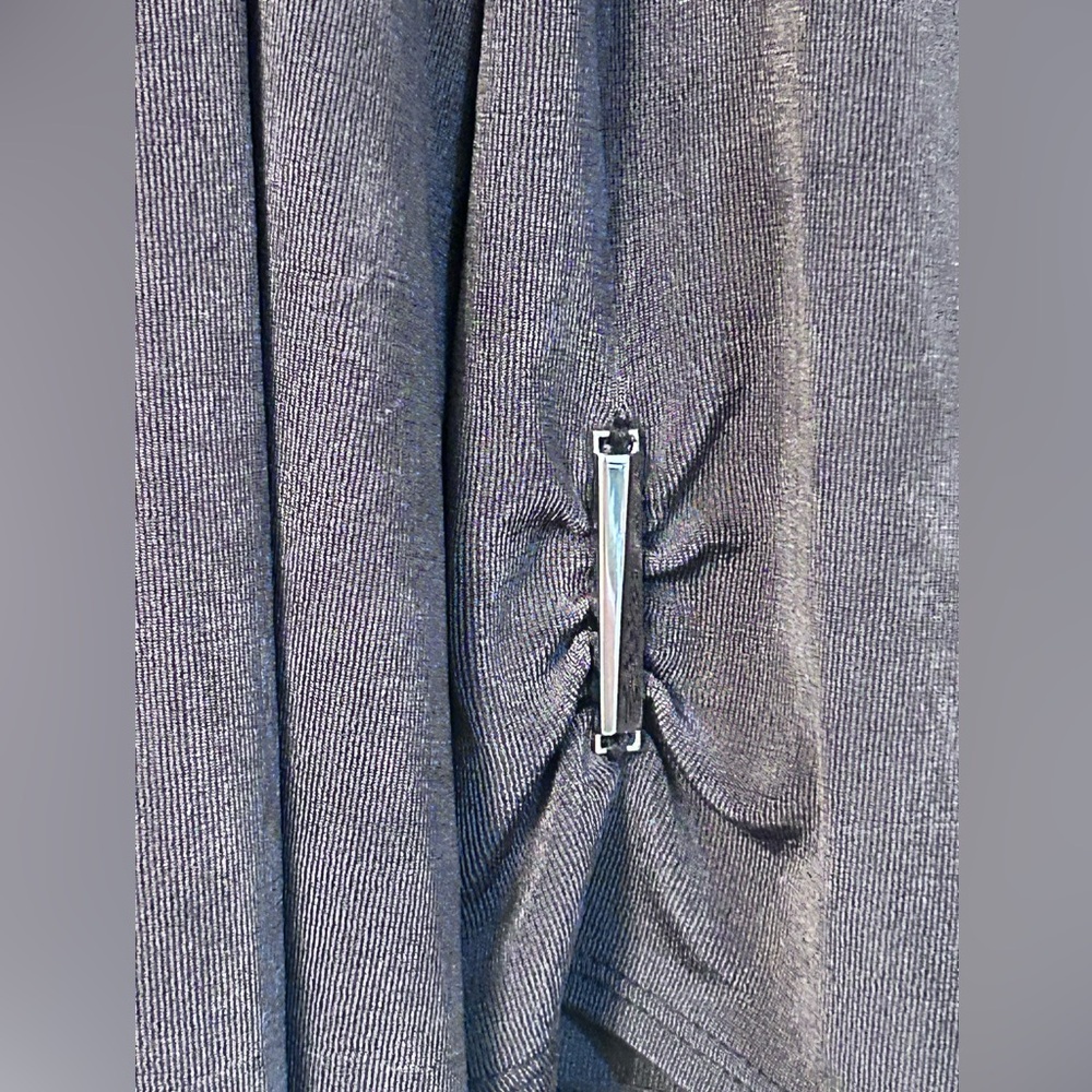Chico’s Travelers dark gray open front drape cardigan, Chico’s size 2 - Picture 3 of 6